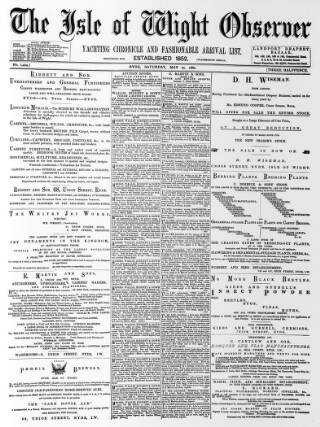 cover page of Isle of Wight Observer published on May 22, 1880