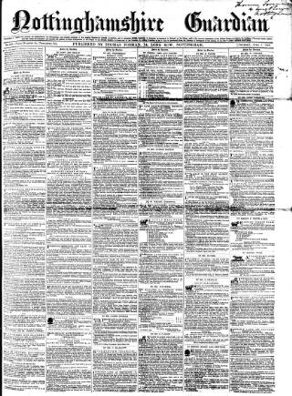 cover page of Nottinghamshire Guardian published on April 1, 1858