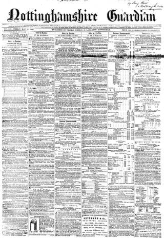 cover page of Nottinghamshire Guardian published on May 22, 1868