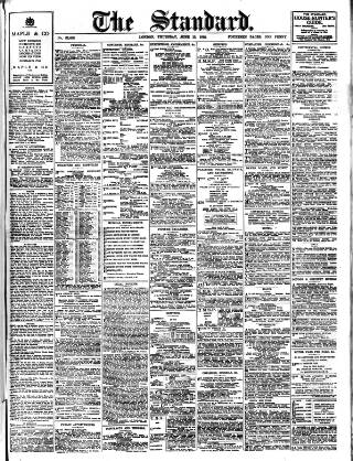 cover page of London Evening Standard published on June 13, 1912