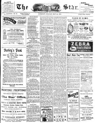 cover page of Guernsey Star published on May 22, 1900