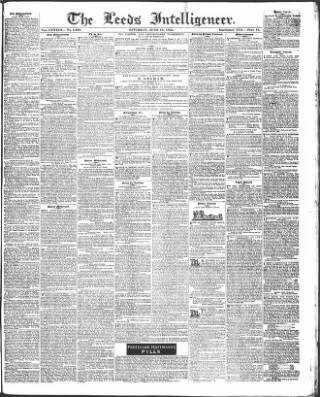 cover page of Leeds Intelligencer published on June 13, 1835