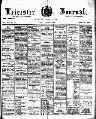 cover page of Leicester Journal published on August 2, 1895