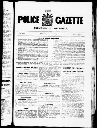 cover page of Police Gazette published on November 2, 1915