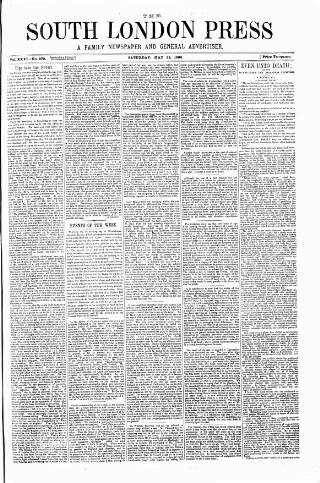 cover page of South London Press published on May 22, 1880