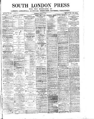 cover page of South London Press published on April 1, 1905