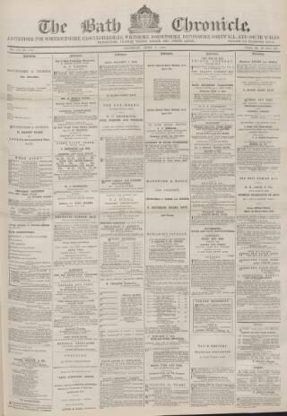cover page of Bath Chronicle and Weekly Gazette published on April 1, 1880