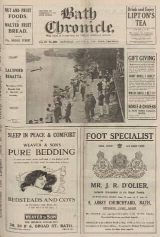 cover page of Bath Chronicle and Weekly Gazette published on August 2, 1919