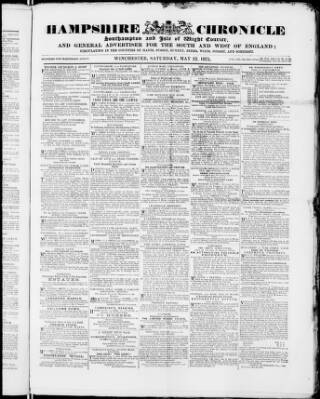 cover page of Hampshire Chronicle published on May 22, 1875