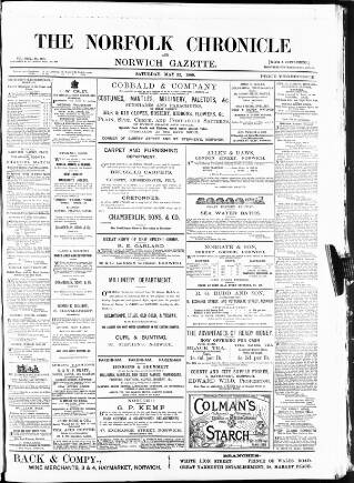 cover page of Norfolk Chronicle published on May 22, 1880