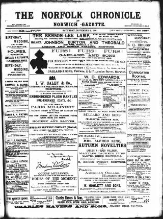 cover page of Norfolk Chronicle published on November 2, 1895