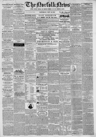 cover page of Norfolk News published on May 22, 1852