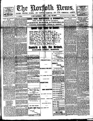 cover page of Norfolk News published on June 13, 1896
