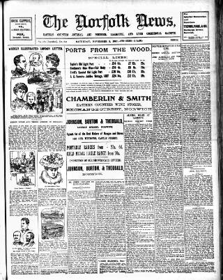 cover page of Norfolk News published on November 2, 1907