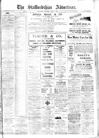 cover page of Staffordshire Advertiser published on April 1, 1911
