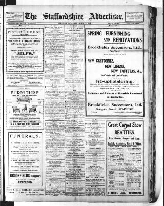 cover page of Staffordshire Advertiser published on April 1, 1916