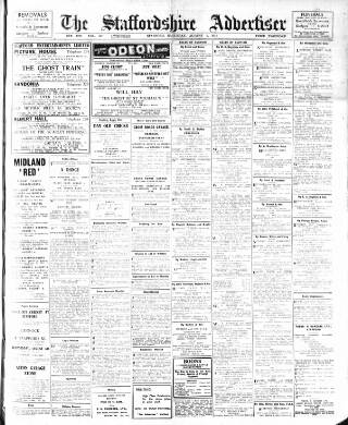 cover page of Staffordshire Advertiser published on August 2, 1941