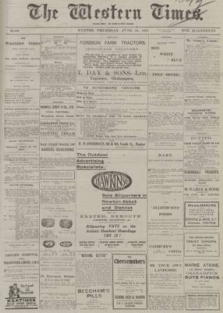 cover page of Western Times published on June 13, 1918