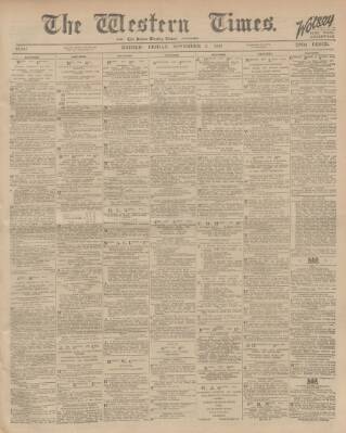 cover page of Western Times published on November 2, 1923