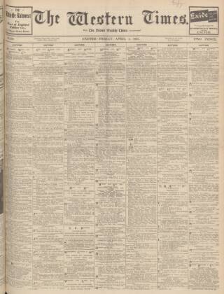 cover page of Western Times published on April 1, 1938