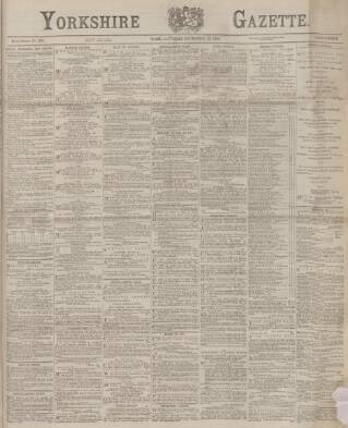 cover page of Yorkshire Gazette published on December 13, 1884