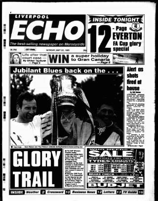 cover page of Liverpool Echo published on May 22, 1995