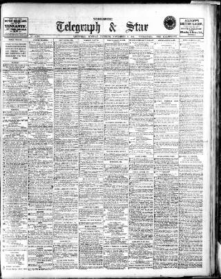 cover page of Sheffield Evening Telegraph published on November 2, 1914