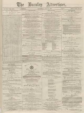 cover page of Burnley Advertiser published on May 22, 1869