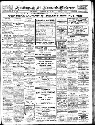 cover page of Hastings and St Leonards Observer published on May 22, 1915