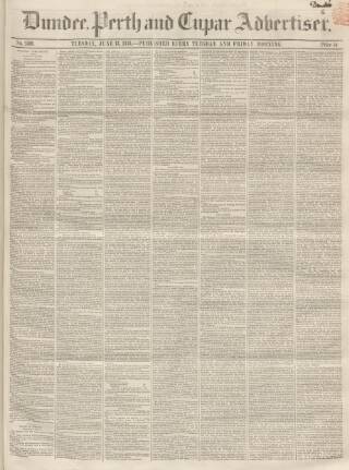 cover page of Dundee, Perth, and Cupar Advertiser published on June 13, 1848