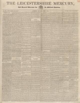 cover page of Leicestershire Mercury published on April 1, 1848