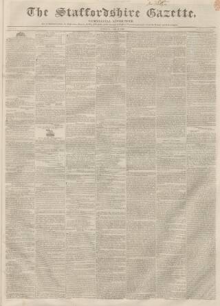 cover page of Staffordshire Gazette and County Standard published on June 13, 1840