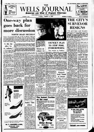 cover page of Wells Journal published on August 2, 1968