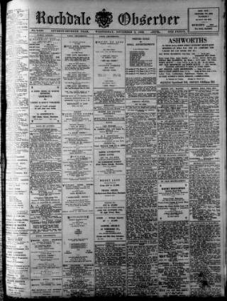 cover page of Rochdale Observer published on November 2, 1932