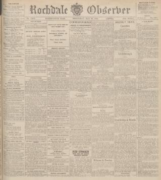 cover page of Rochdale Observer published on May 22, 1940