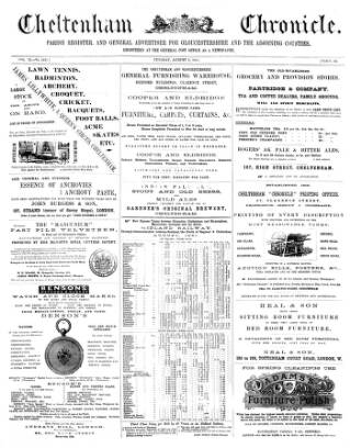 cover page of Cheltenham Chronicle published on August 2, 1881