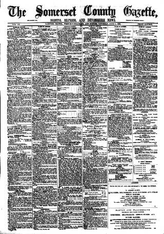 cover page of Somerset County Gazette published on June 1, 1889