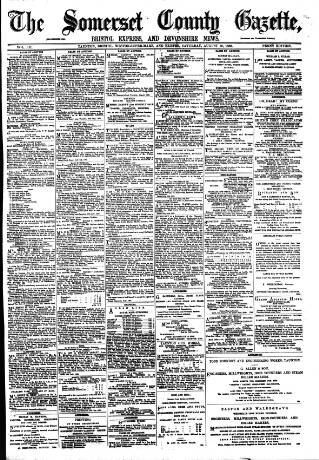 cover page of Somerset County Gazette published on August 10, 1889