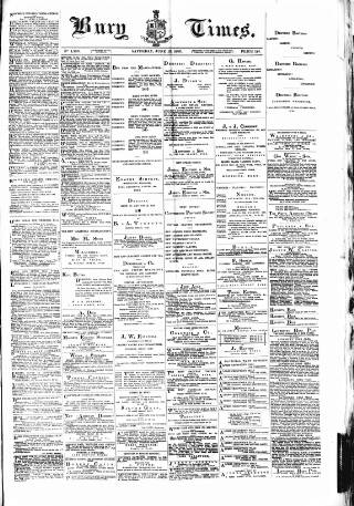 cover page of Bury Times published on June 13, 1885