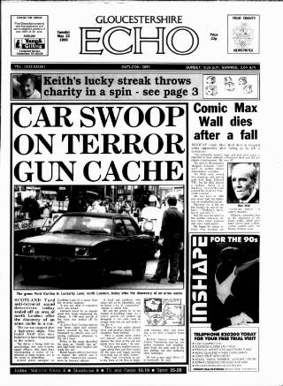 cover page of Gloucestershire Echo published on May 22, 1990