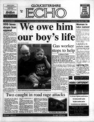 cover page of Gloucestershire Echo published on May 22, 1996