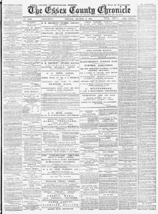 cover page of Chelmsford Chronicle published on August 2, 1895