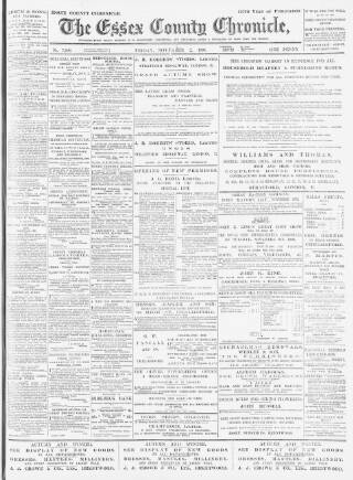 cover page of Chelmsford Chronicle published on November 2, 1900