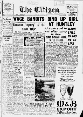 cover page of Gloucester Citizen published on August 2, 1963