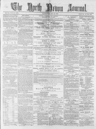 cover page of North Devon Journal published on May 22, 1879