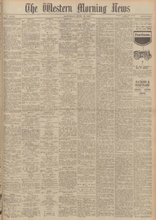 cover page of Western Morning News published on June 13, 1942