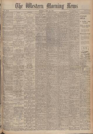 cover page of Western Morning News published on May 22, 1944