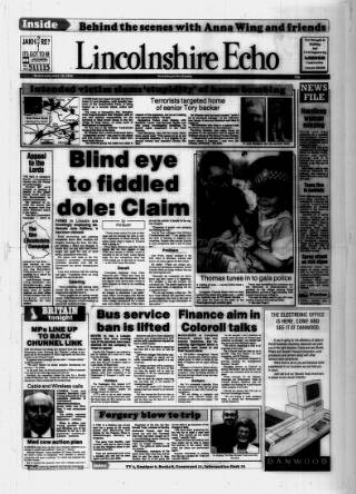 cover page of Lincolnshire Echo published on June 13, 1990