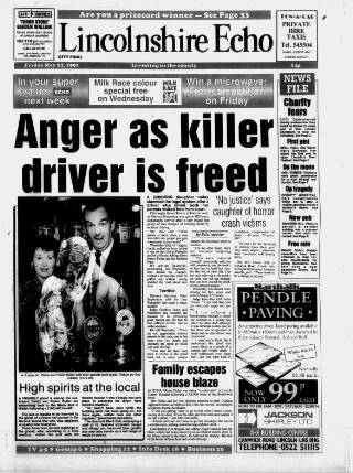 cover page of Lincolnshire Echo published on May 22, 1992