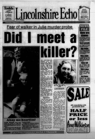 cover page of Lincolnshire Echo published on August 2, 1994